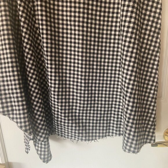 Zara Woven Gingham Check Asymmetric Hem Skirt - Size XL - Picture 6 of 13